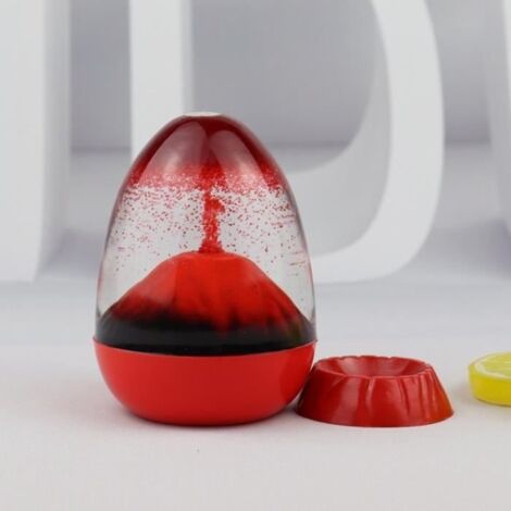 Décor de table,Boule magique en cristal pour enfant, thème éruption volcanique, minuterie en sablier, sphère de neige - Type Red (1/4)
