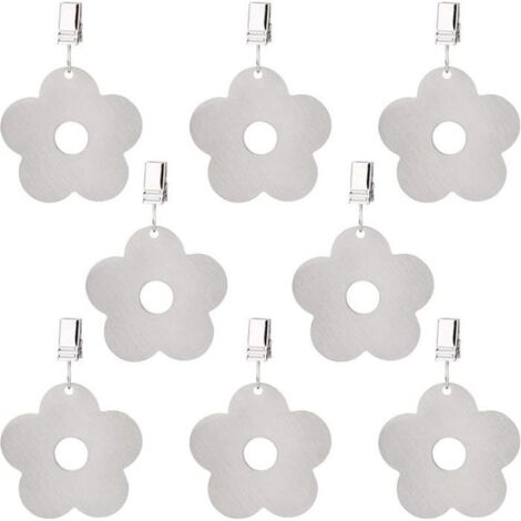 Poids de Nappe en Acier Inoxydable 8 pcs Lest de Nappe avec Pinces Exterieur Support de Nappe Pendentifs Camping en Plein Air (1/5)