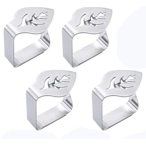 Clip Nappe,Pince Nappe de Table 4PCS,Clip Nappe Table Réglable,Inoxydable Nappe Clips Anti-Glissant,pour maison, pique-nique (1/4)