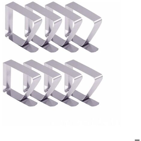 12 pièces en acier inoxydable argent épaissi solide pince à tissu support de pince de nappe pinces de couverture de table suppor (1/5)