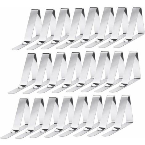 Lot de 24 pinces à nappe en acier inoxydable Pinces à nappe à ressort (1/5)