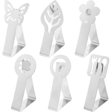 Pince Nappe en Acier Inoxydable 6 Pcs Ajustables pour Banquet et Pique-Nique couleurs multiples LARGEIGHT (1/4)