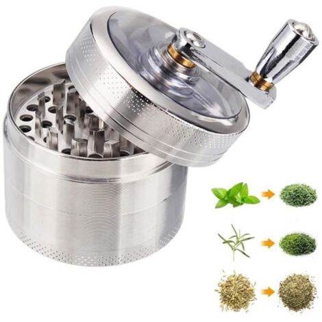 Grinder Moulin à Epicé 55mm Grinder en 4 Pièces Broyeur Moulin à Poivre/épices/Sel/Café/Epices/Herbes de Broyage