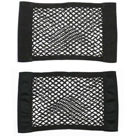 (Noir)Coffre de voiture velcro filet de rangement net Wall Sticker sac de rangement bouteille / épicerie / cargo (2 PCS) (1/5)