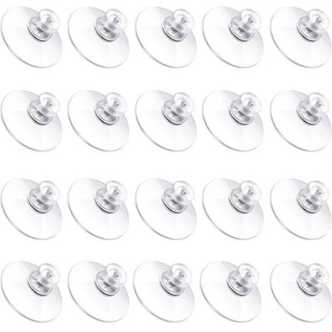 20PCS Ventouses avec Filetage en PVC, Crochets pour Suspension dans Salle de Bain, Cuisine, Fenêtre, Camping, Diamètre 30mm (1/4)