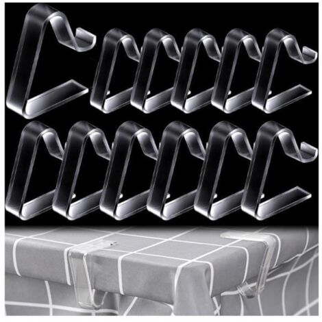 (Transparent)Pince à Nappe - Non Marqué - 12 Pièces - Transparent - Anti-Glissant - Pour Tables 3,5-5,5cm (1/4)