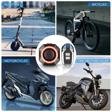 Alarme de vélo - Rechargeable - 4 en 1 - avec télécommande - Étanche - 110 décibels (1/4)