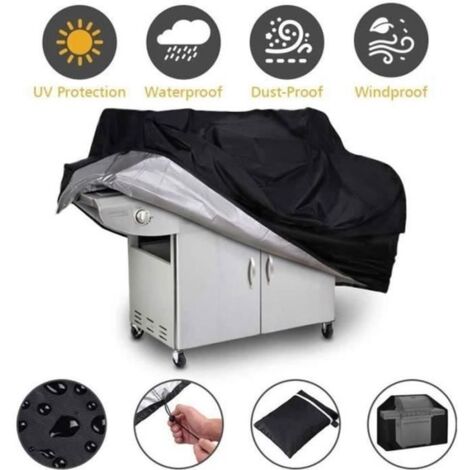 (Noir)Housse Barbecue Protection Barbecue à Gaz Imperméable Extérieure Antipoussière - 145x117x61cm (1/4)
