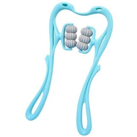 (Bleu)Masseur de cou ergonomique avec 6 roues pour soulager les douleurs musculaires - Bleu (1/4)