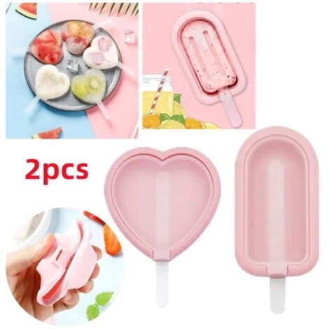 (rose)Moules à Glace en Silicone - Non spécifié - 2 Pièces - Couleur Rose - Facile à Démouler - Réutilisables (1/4)