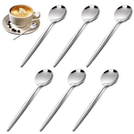 Set de Cuillères à Café, 6 Pièces Mini Cuillères en Acier Inoxydable, Petite Cuillère à Dessert, Cuillères Café Expresso,Polies - sh