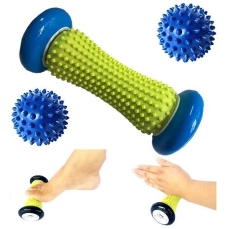 Rouleaux en Mousse,Foam Roller Masseurs Pour Les Pieds,Boule Massage Pied épineuse,Musculaire Massage et Relaxation(1 Roller+2 Ball) (1/4)