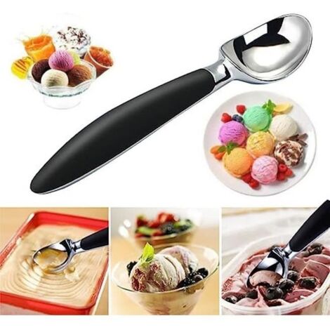 cuillère à glace,Cuillères à Glace en Acier Inoxydable,Cuillère à Crème avec Poignée,pour Cookies,Sorbet,maison,boutique de desserts (1/4)