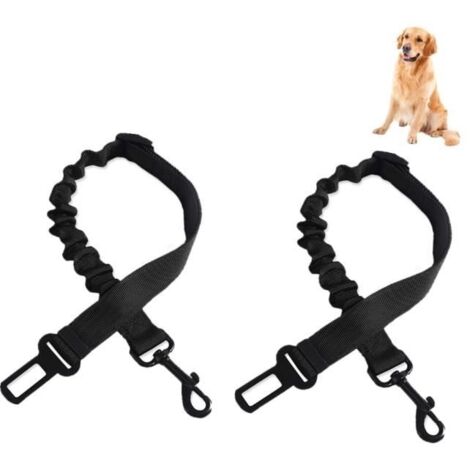 Ceinture de sécurité pour chien Lot de 2 - Élastique réglable - Nylon résistant - Anti-choc (1/4)
