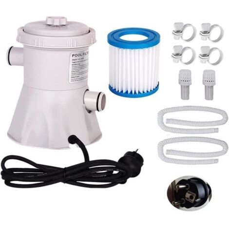 (Gris)Pompe de filtration de piscine - 300 gallons - Électrique 220 V - PVC durable - Filtre à cartouche (1/4)