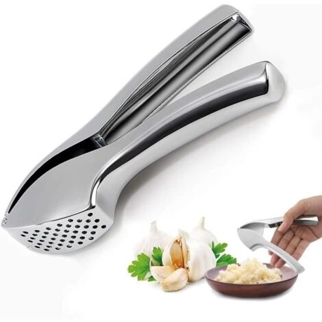 Presse Ail, Press Pratique, Presse Ail Inox, Coupe Ail Broyeur Hachoir À Gingembre Poignée En Économie De Main-d'œuvre (1/4)