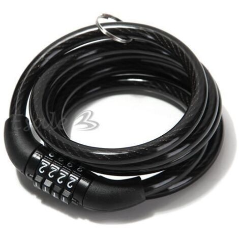 Câble Cadenas Serrure à Combinaison Spirale pour Vélo VTT Moto - Gris (1/4)