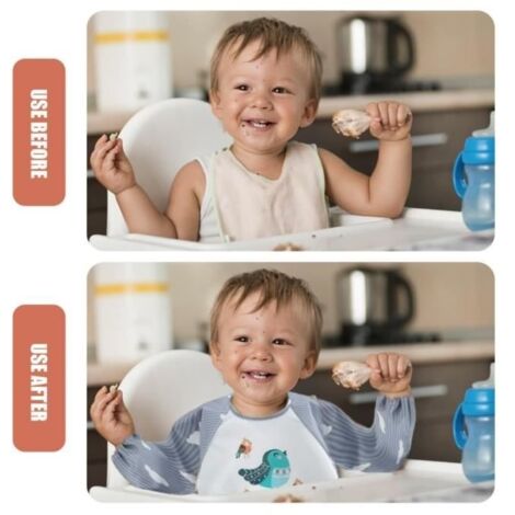 Lot De 2 Bavoirs Imperméables à Manches Longues Pour Bébé 0-36 Mois - Tablier Peinture Et Repas Avec Poche