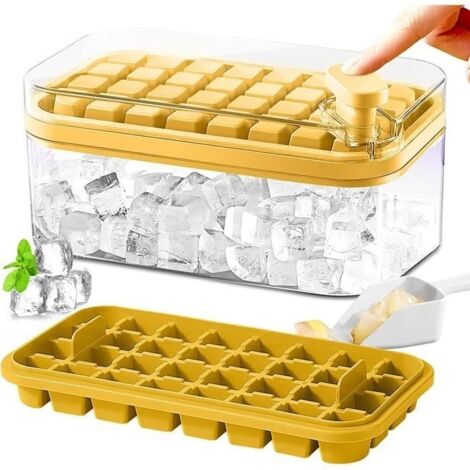 (Jaune)Bac à glaçons - Non spécifié - 64 bacs en silicone - Libération facile - Couleur jaune - 1x1 pouce (1/4)