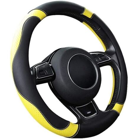 (Jaune)Couvre Volant Standard 37-38 cm - Cuir Microfibre - Antidérapant - Jaune