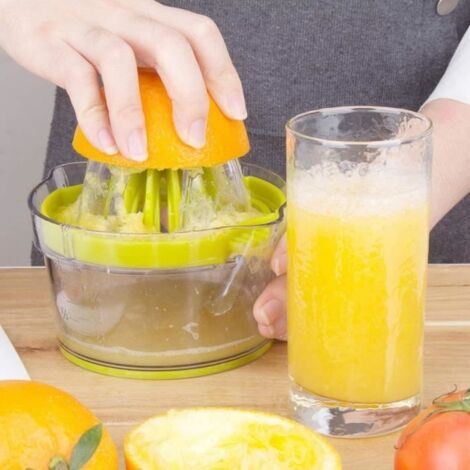 Presse Fruit Manuel Produit Malin Presse-agrumes Manuel En Plastique, Pour Jus D'orange, De Citron, Avec Passoire Et Conteneur Presse Citron Manuel