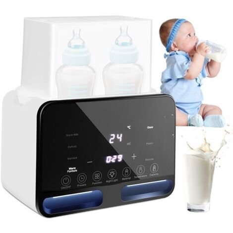 (Blanc)Chauffe-biberon 9 en 1 Pour Bébé sans BPA - Double Tasse - Chauffage rapide - Double Stérilisation à Vapeur - Décongélation