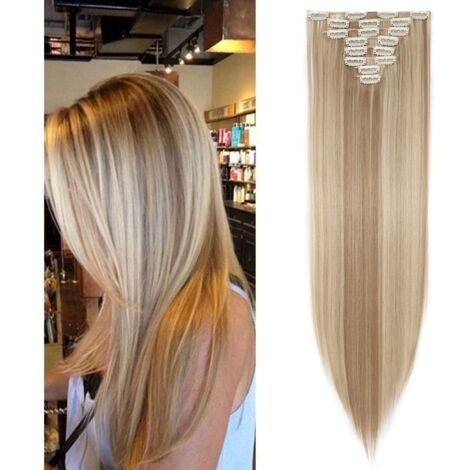 Extension De Cheveu Et Perruque Accessoire - Clip Cheveux Naturel In Hair Extensions Tête Pleine 8 Bandes 18 Clips (1/3)