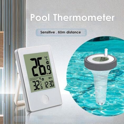 Thermomètre Piscine Sans Fil Dechoga — Sonde Flottante, Récepteur Intérieur, Plage -40°C à +70°C