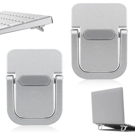 Lot de 2 Mini Supports de Clavier pour Ordinateur Portable - Support de Clavier Autocollant pour la Plupart des claviers (argenté) (1/5)