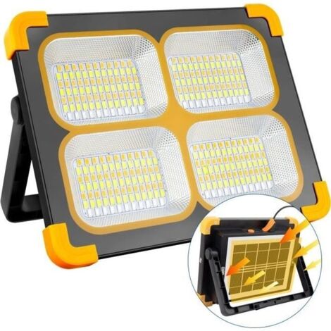Projecteur LED Rechargeable - YANSION - 80W - 348 LEDs - Panneau Solaire - 4 Modes d'éclairage (1/4)