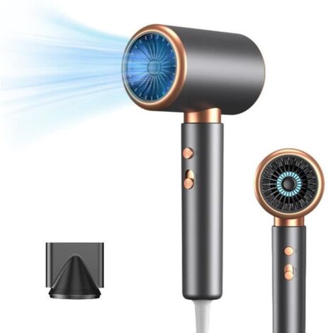(Gris)Sèche Cheveux Professionnel Ionique 2400W - 5 Niveaux de Température - Buse de Coiffage (1/4)