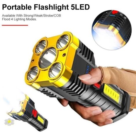 (Or)Lampe de poche Or - 4 modes d'éclairage - Rechargeable - 2H d'autonomie (1/4)