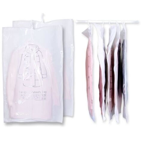 Lot de 5 Sacs de rangement sous vide Suspendu avec Pompe à main (1/4)