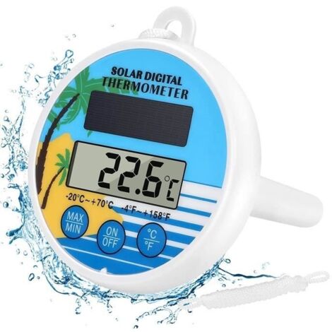 Thermomètre de piscine numérique solaire flottant - Thermomètre de piscine électronique - Thermomètre solaire flottant (1/4)
