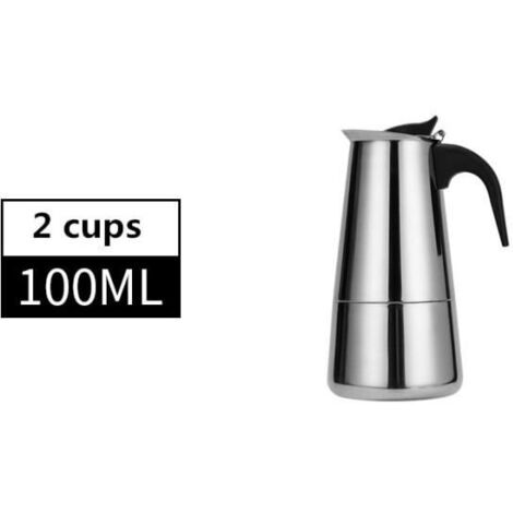Cafetière,Machine à expresso Moka en acier inoxydable 304, 12 tasses-600ml, cafetière à café octogonale, pour - Type 2cups-100ml-A (1/4)