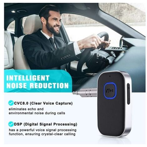 Récepteur Bluetooth 5.0 pour voiture, adaptateur auxiliaire Bluetooth antibruit, récepteur de musique Bluetooth pour chaîne (1/4)