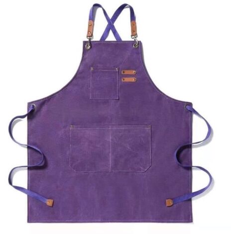 (Violet)Tablier de travail en toile - Violet - 68x75 cm - anti-poussière, anti-salissure, résistant à l'usure (1/4)