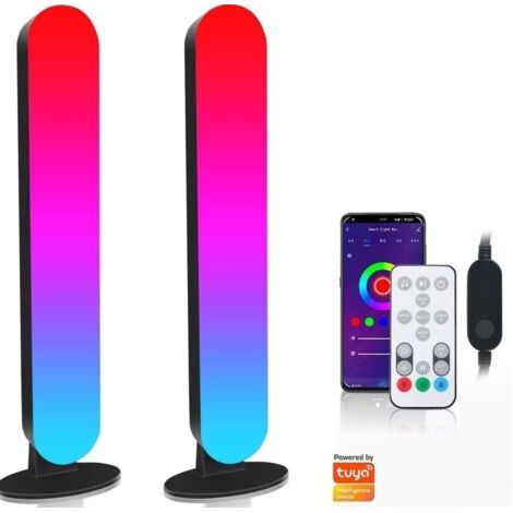 (Couleur(s))Smart LED Lampe,RGB Lampe Bureau avec Effets D'éclairage Multiples et Synchronisation de la Musique,Flow Light Bar pour (1/5)