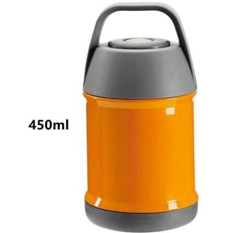 (Orange)Boîte Alimentaire Isotherme - Inox - 450ml - Anti-fuite - Double Couche - Orange (1/4)