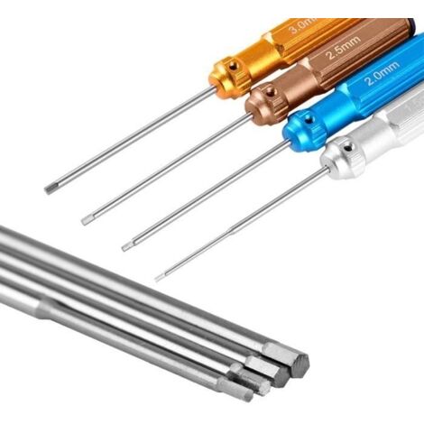 FLYRC Jeu De 4 Tournevis Hexagonaux Titane 1.5/2.0/2.5/3.0 Mm – Kit Outils Précision Pour Drone FPV, RC Quadcopter, Hélicoptère, Voiture RC