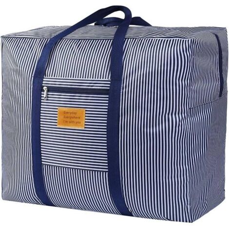 Grand sac de rangement imperméable pour déménagement, conteneur de rangement pour décorations, grand et durable pour literie, bleu (1/5)