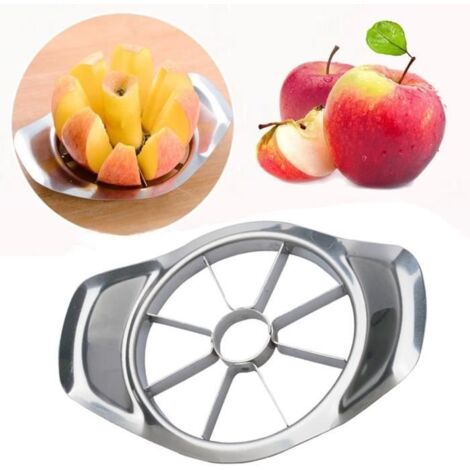 (argent)Trancheuse de fruits - Inox - Pomme Poire - 15x11cm - Facile à utiliser - Design Vintage