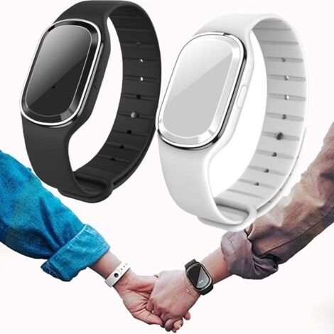 Bracelets anti-moustiques à ultrasons avec câble de chargement USB, convient pour adultes et enfants-2pcs (1/3)