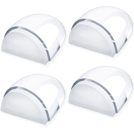Arrêts de Portes,Lot de 4 Arrêts et Butées de Porte Transparentes Stop-Porte Adhésif au Sol et Parquet, Butoirs de Porte Protection (1/5)