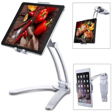(argent)Support mural réglable pour tablette iPad Modèle - 4-10,5 pouces - Argent (1/4)