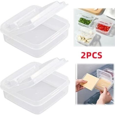 (Transparent)Boîte de rangement - Non spécifié - Lot de 2 - Transparent - Plastique - Carré (1/4)