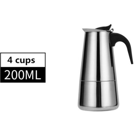4cups-200 ml-a - Cafetière octogonale en acier inoxydable, grande capacité de 600ml, 12 tasses, pour expresso (1/4)