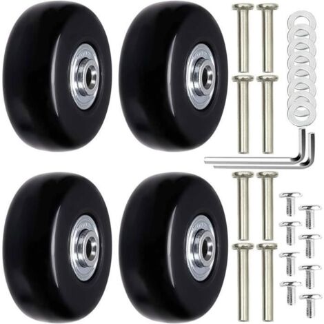 Roulette Valise, 4Pièces Valise Roues de Rechange Valise Roues Remplacement Roue de Valise Universelle Bagages Essieux et roulette (1/4)