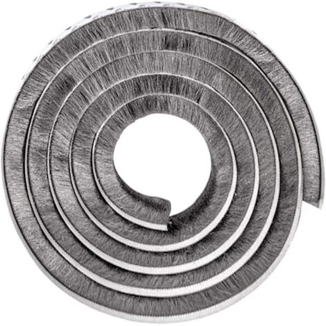 Joint Porte Joint Fenetre Isolation Joint Porte Garage Bande Etancheite Autocollante Bande de Brosse Bande Porte,Gris 10M (1/4)
