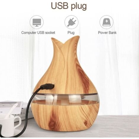 PIN Diffuseur d'arômes 300 ml 7 couleurs LED nuit lumière arôme diffuseur d'huile essentielle humidificateur d'air grain de H131099 (1/4)